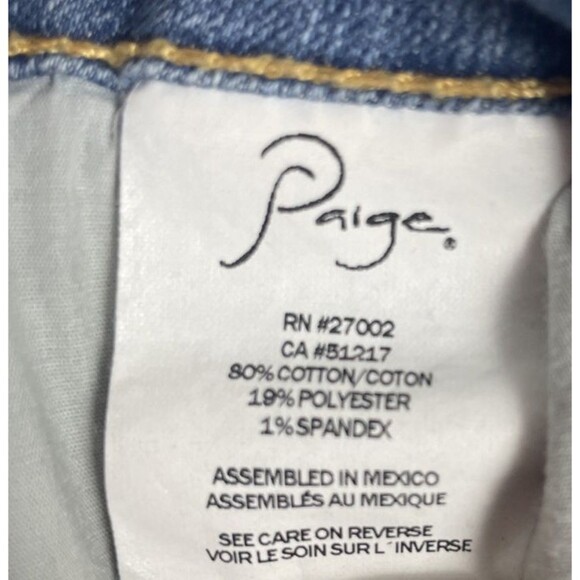 Paige Jean Shorts Womens 28 (30x3) Blue Distressed Cut Off Fray Hem Medium Wash - Picture 6 of 8